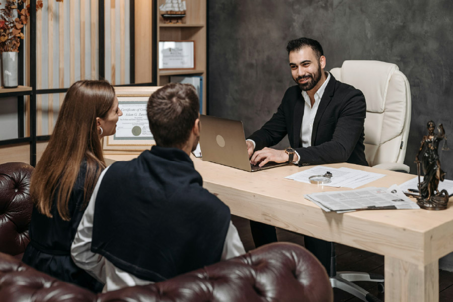 NRI divorce lawyer consulting client
